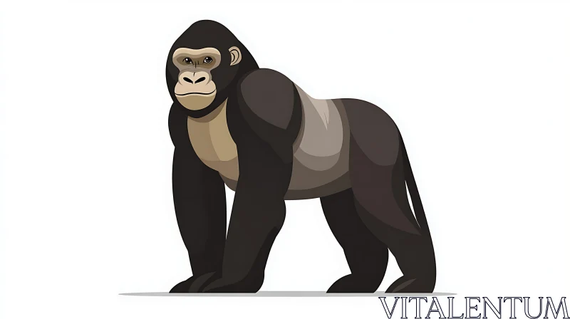 AI ART Powerful Gorilla Illustration