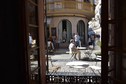 City Streetside Cafe in Europe