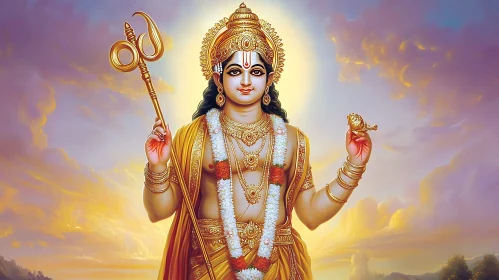 Divine Representation of a Hindu God