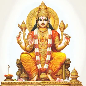 Divine Hindu Deity with Majestic Ornaments