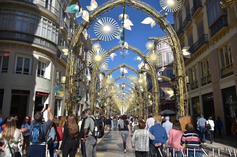 Golden Archways Welcoming in Malaga Free Stock Photo