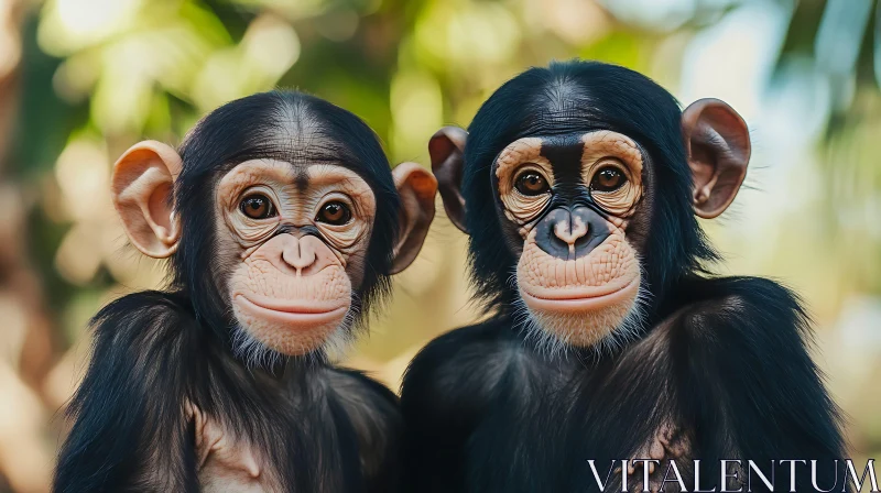 Young Primates in Natural Habitat AI Image