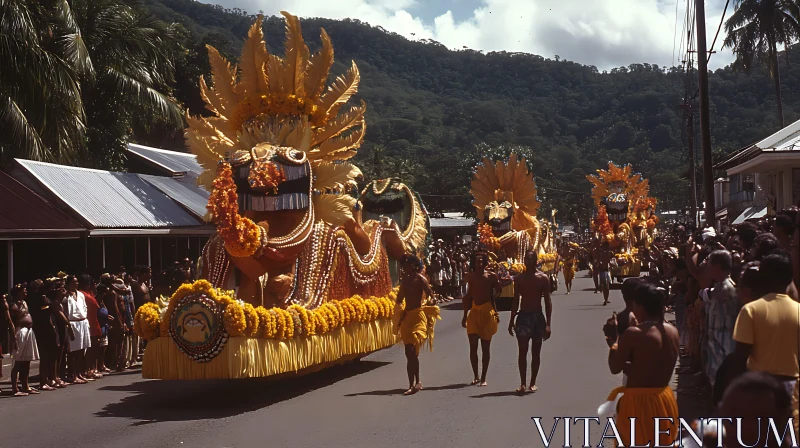 AI ART Lively Parade with Festive Floats