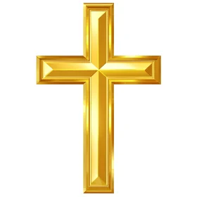 Intricate Gold Religious Cross Art