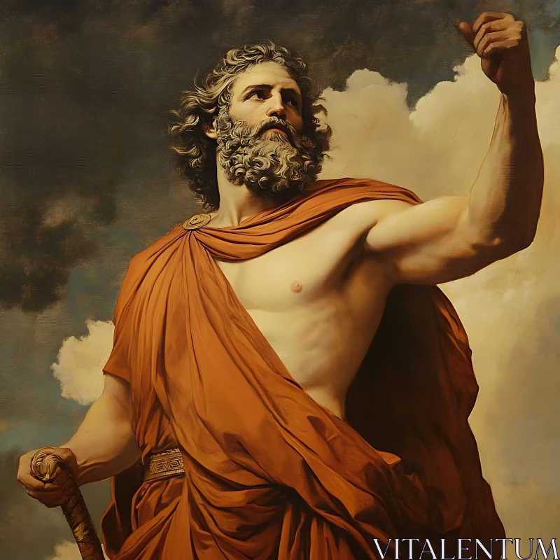 Portrait of an Ancient Greek Heroic Figure AI Image