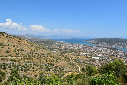 View of Croatian Coastline and Hills