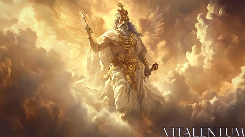 Wings of Divinity: Mythological God AI Image