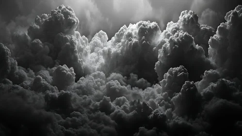 Monochrome Thunderstorm Clouds