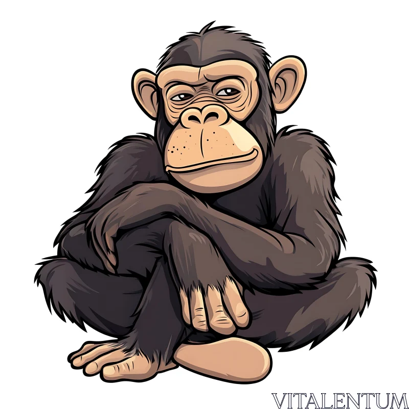 AI ART Chimpanzee Cartoon Art