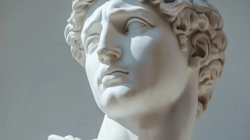 Detailed Marble Sculpture of a Young Man