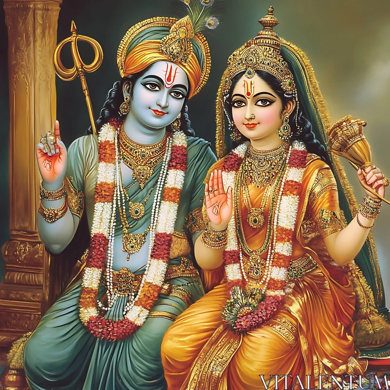 AI ART Divine Couple in Indian Mythology Art