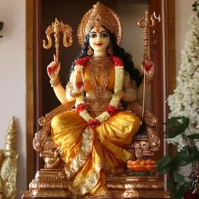 Exquisite Hindu Deity Sculpture in Temple