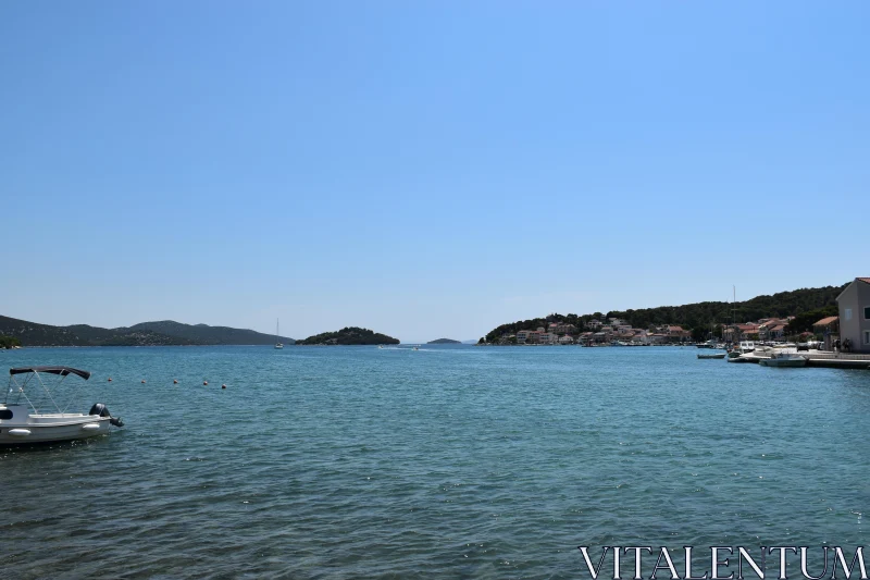 PHOTO Tranquil Bay Scene with Boats