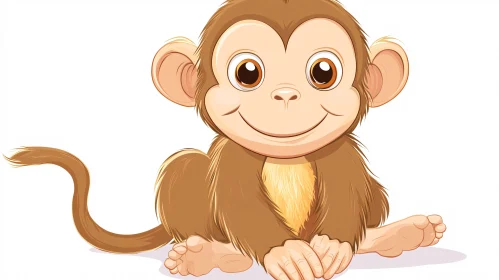 Adorable Cartoon Monkey Illustration