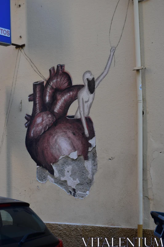 Graffiti of Human Figure and Heart Symbol Free Stock Photo