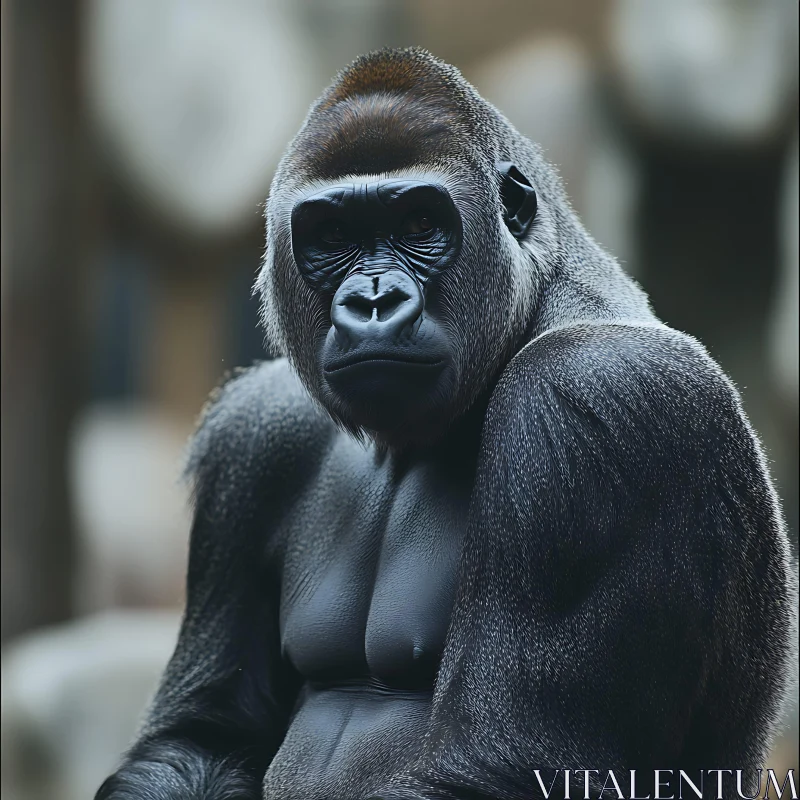 AI ART Powerful Gorilla Displaying Strength