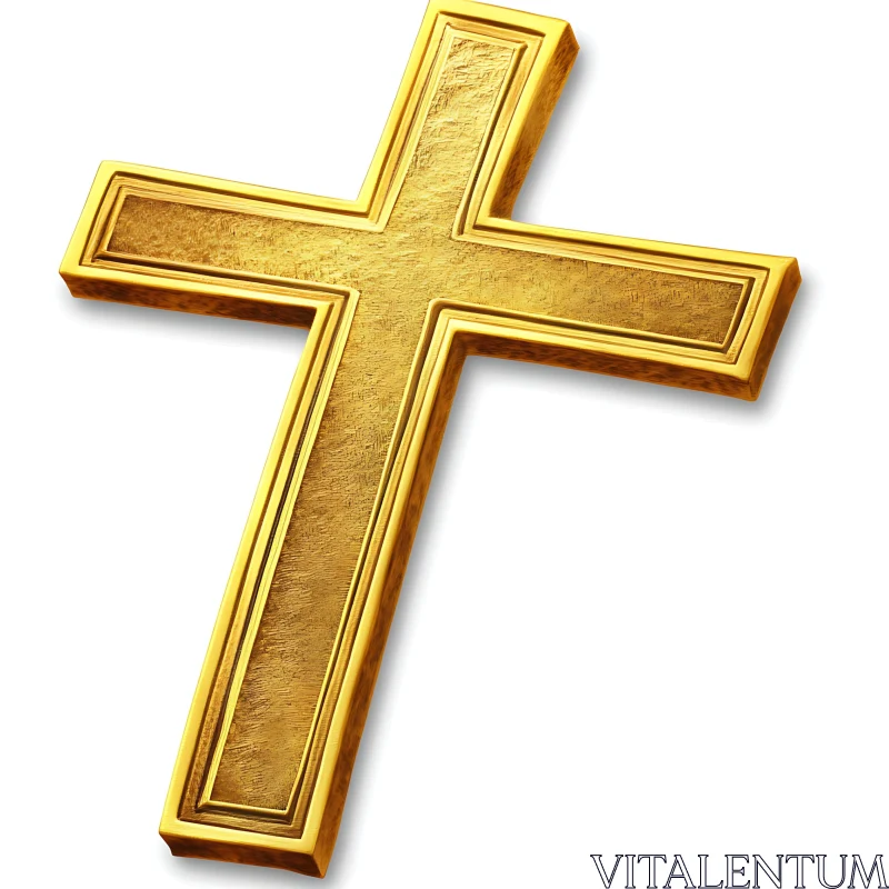 Radiant Gold Cross Religious Symbol AI Image