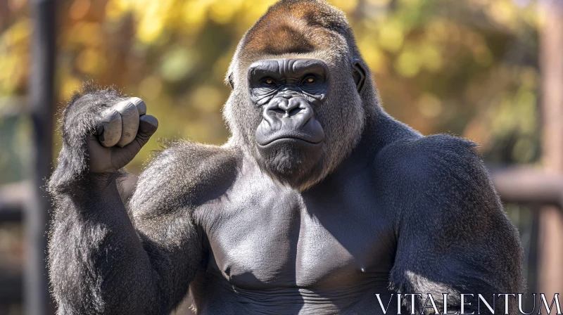 Powerful Gorilla in Wild Environment AI Image