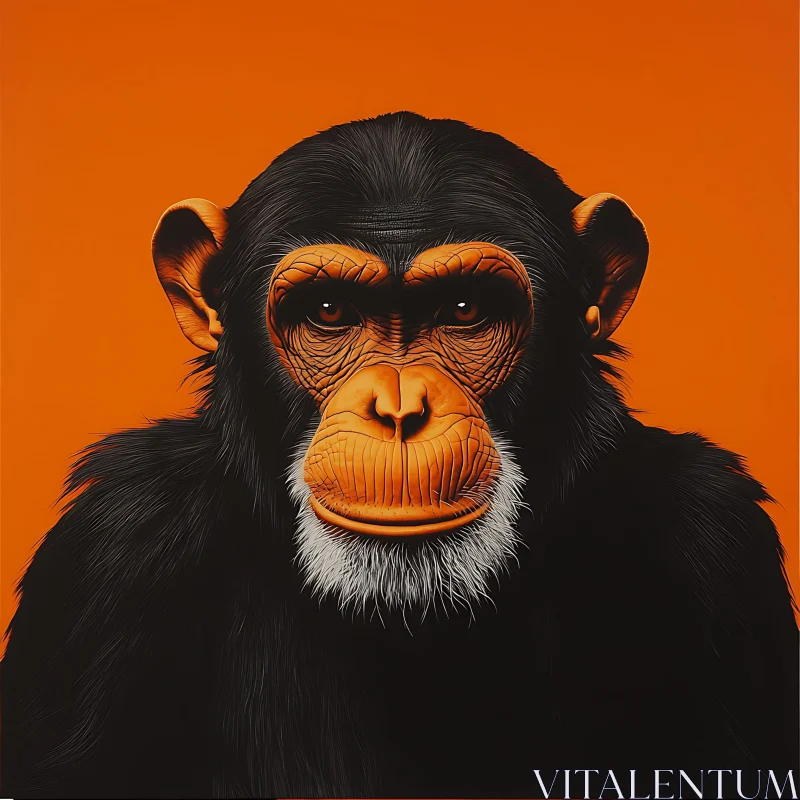 AI ART Detailed Chimpanzee Close-Up