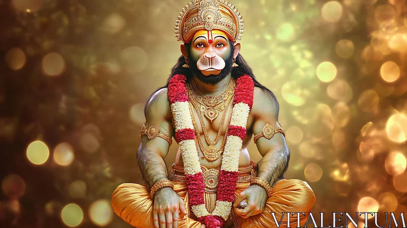 Mythological Deity with Monkey-like Face AI Image