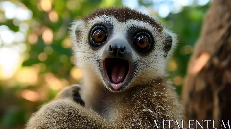 Astonished Lemur Face Close-Up AI Image