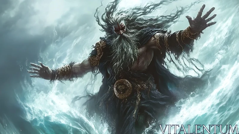 Ancient Sea God Power AI Image