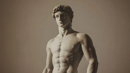 Intricate Marble Sculpture of Classical Male