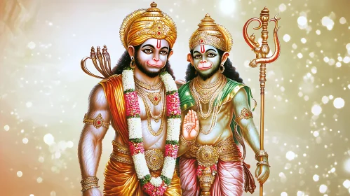 Mystical Portrait of Hindu Deities