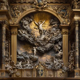 Elaborate Baroque Religious Altar Art