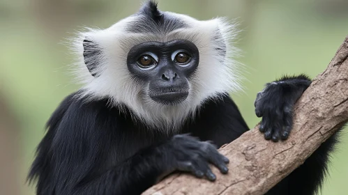 Black-and-White Colobus Monkey in Natural Habitat