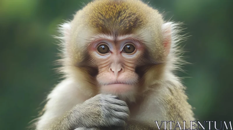 Portrait of a Young Monkey AI Image