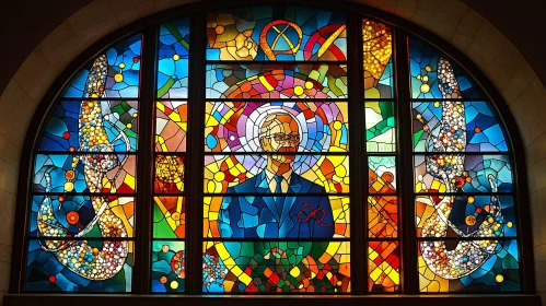 Colorful Stained Glass Portrait