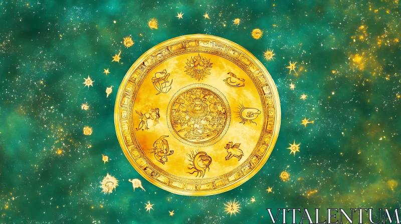 Astrological Symbolism in Celestial Realm AI Image