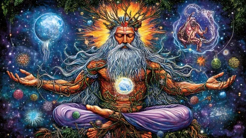 Mystical Cosmic Meditation Art