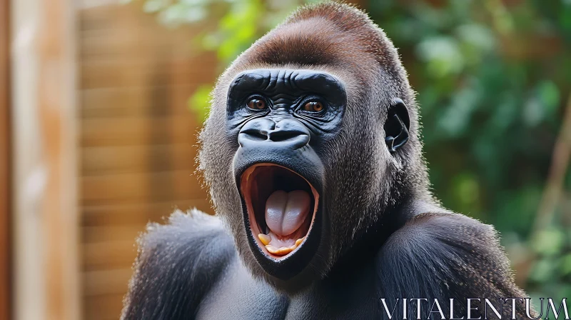 Expressive Gorilla Portrait in Natural Habitat Expressive Gorilla Portrait in Natural Habitat