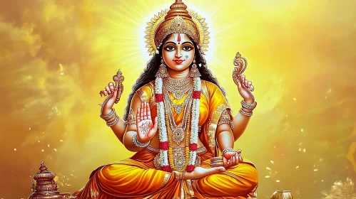 Serene Divine Figure in Hindu Art