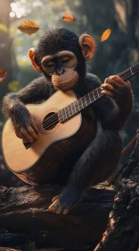 Musical Monkey in the Woods