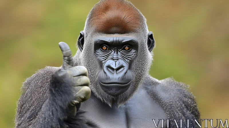 Gorilla with Thumbs Up AI Image