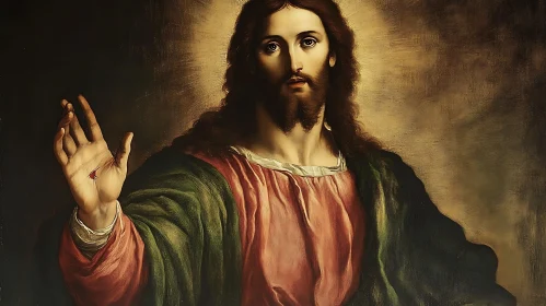 Iconic Jesus Christ Portrait in Religious Art