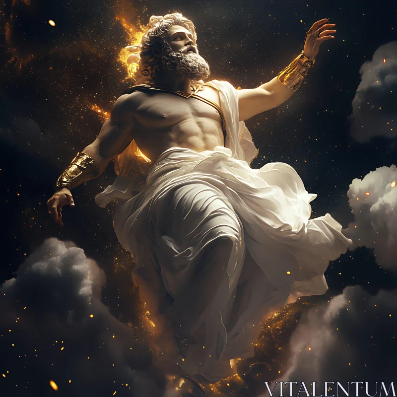 Divine Ascension of a Greek Deity AI Image