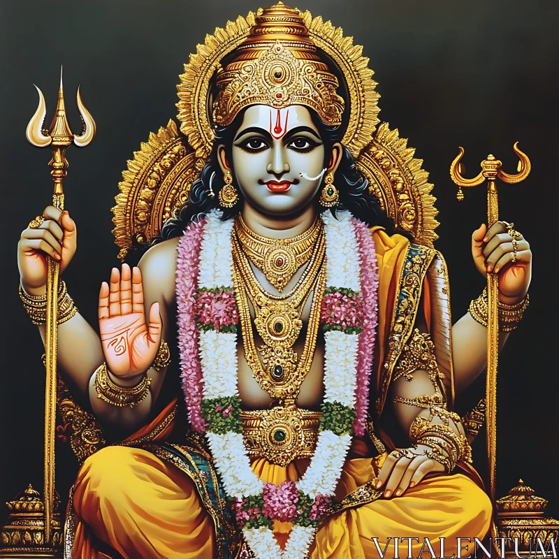 Richly Adorned Hindu God AI Image