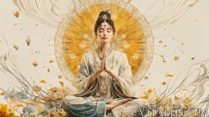 AI ART Serenity in Meditation