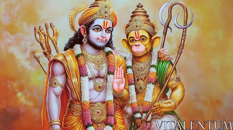 AI ART Divine Depictions of Rama and Hanuman