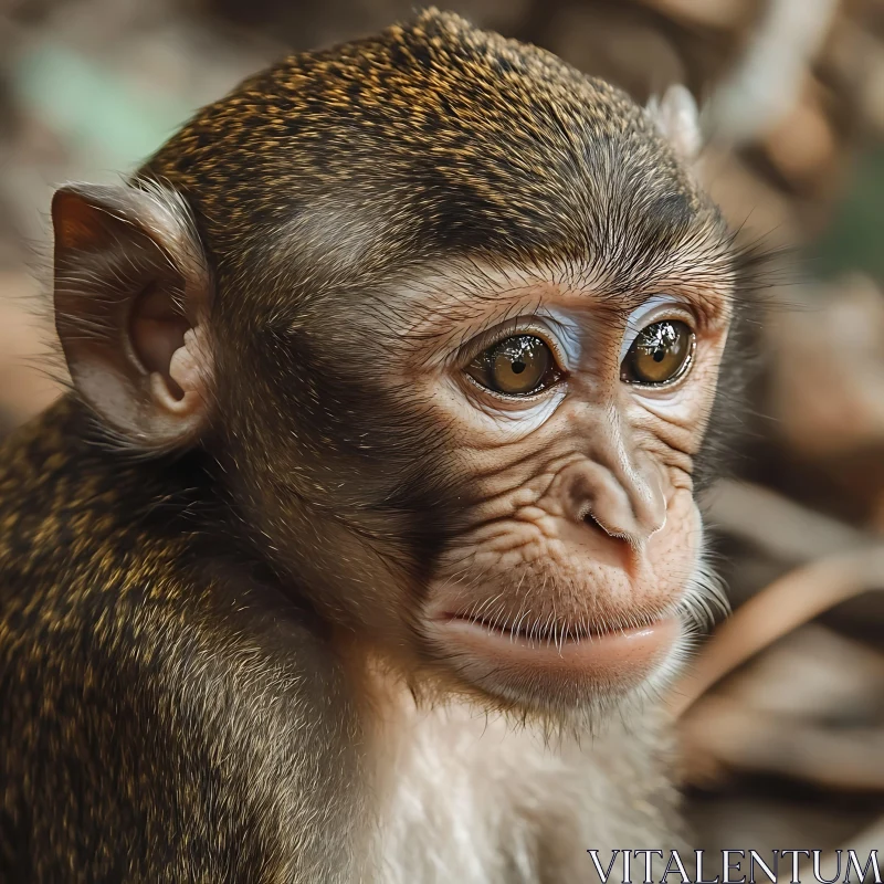 AI ART Monkey Close-Up with Detailed Fur Features