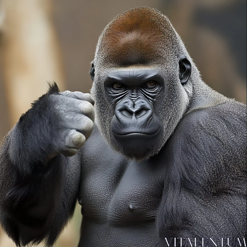 AI ART Intense Portrait of a Strong Gorilla