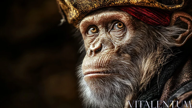 Chimpanzee Pirate Portrait AI Image