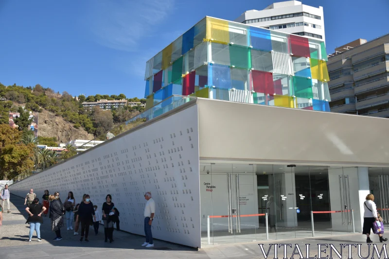 Vivid Architecture of Malaga's Centre Pompidou Free Stock Photo