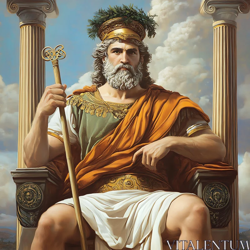 Ancient Greek God in Majesty AI Image