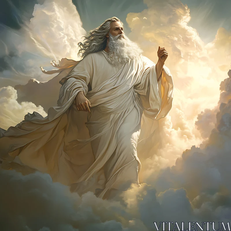 Divine Presence Among the Clouds AI Image