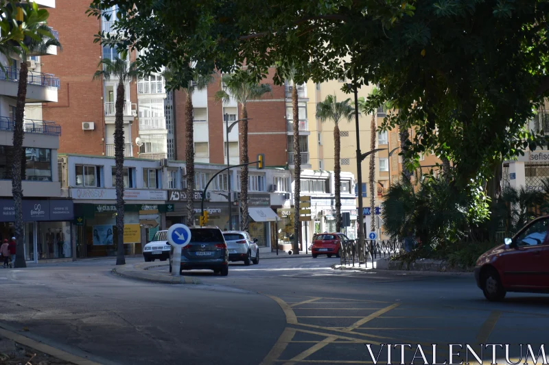 Malaga City Street Scene Free Stock Photo